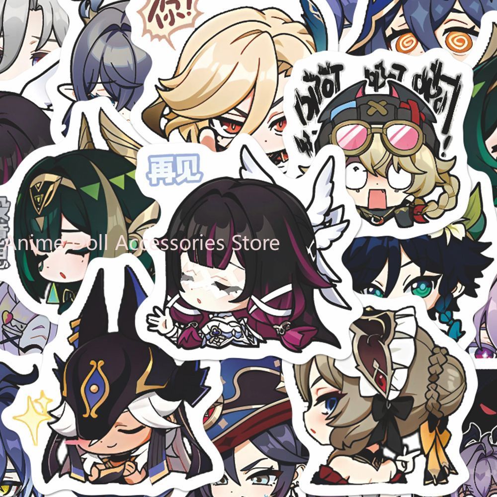 Laptop Original Accessories - 64 autocollants Genshin Impact Moon Maiden,