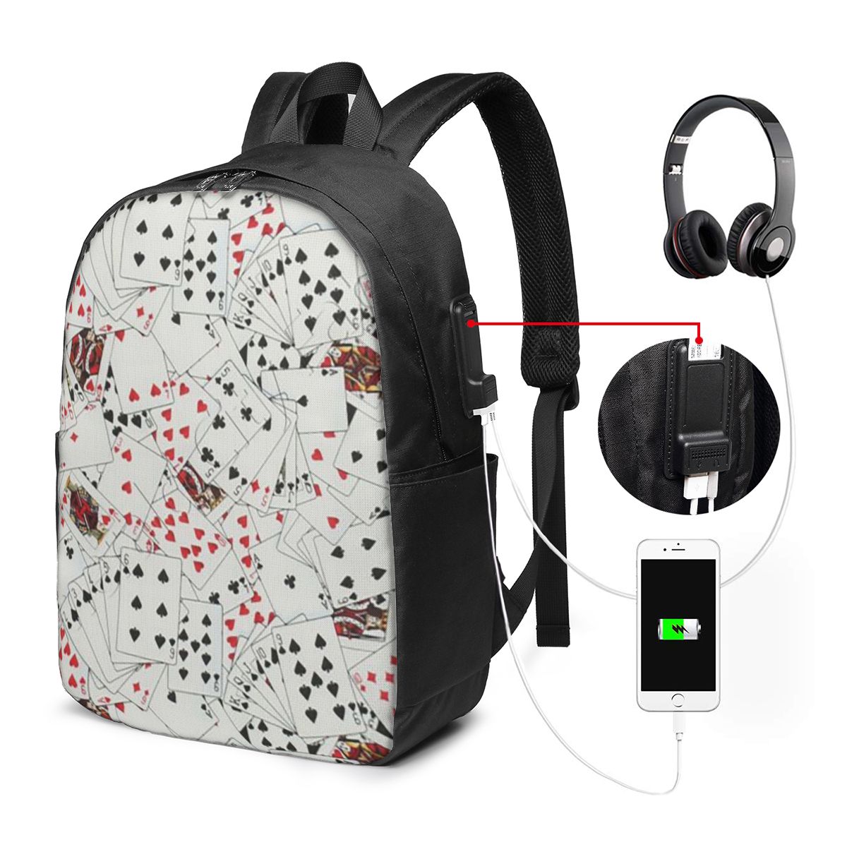 Sac à dos imprimé cartes à jou - Laptop Bag avis et prix